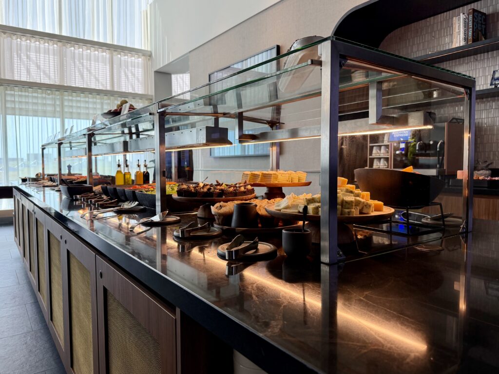 Buffet at the Amex Centurion Lounge AMS.