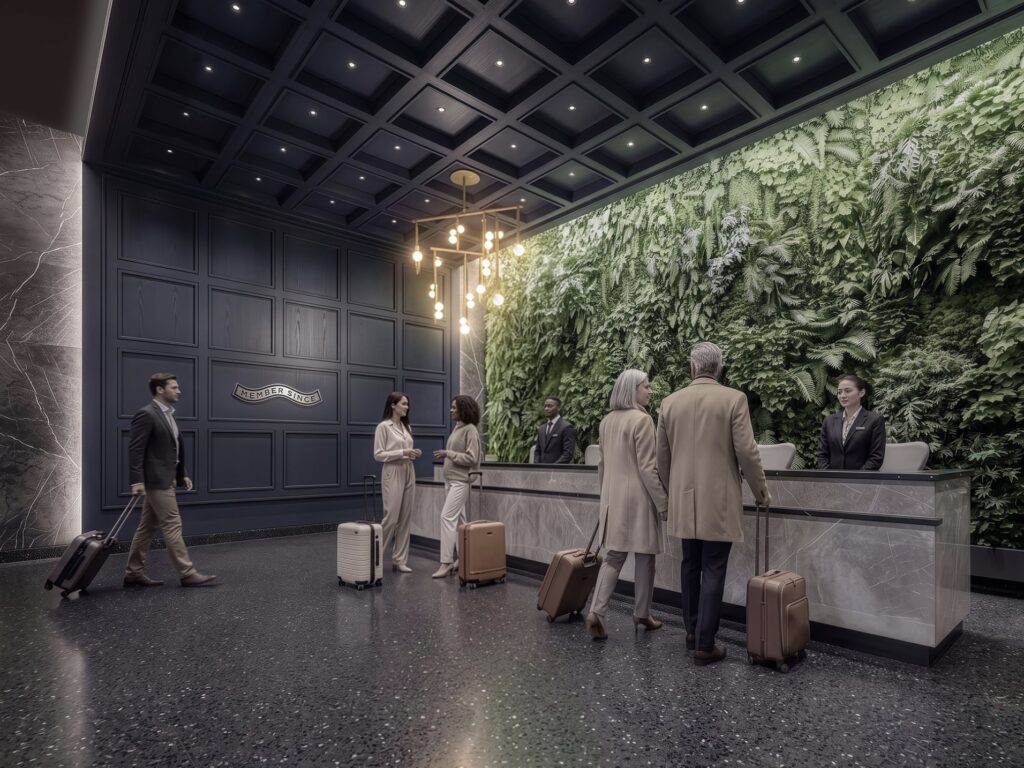 Rendering of the new Amex Centurion Lounge at EWR.