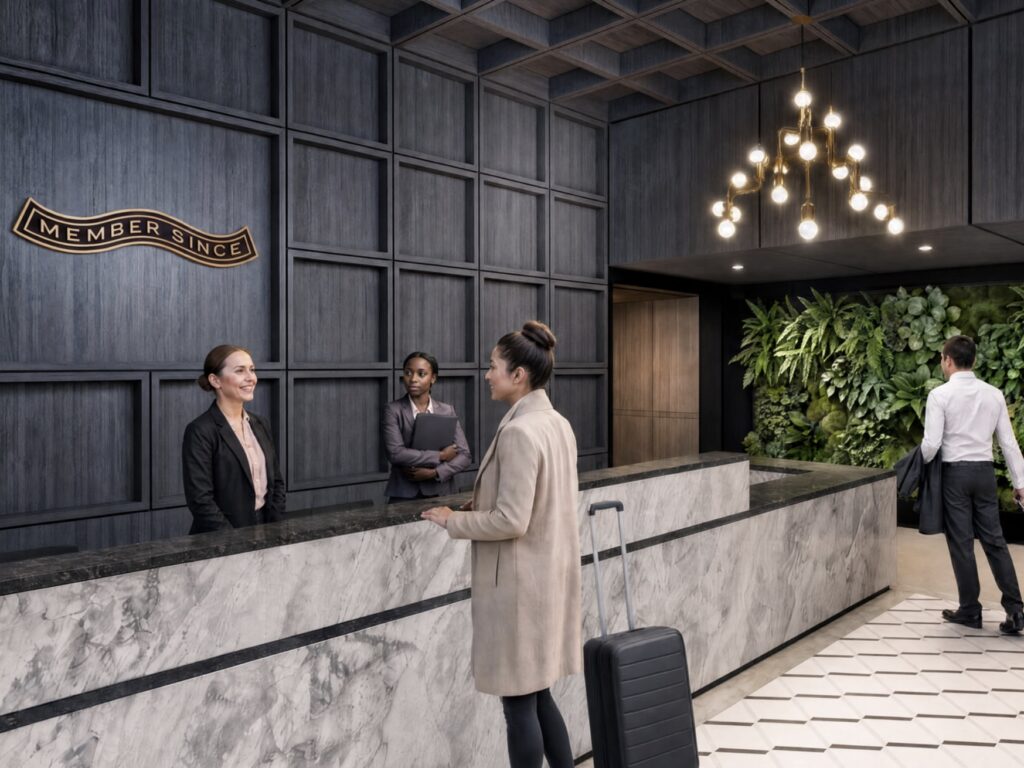 Rendering of the new Amex Centurion Lounge at LHR.