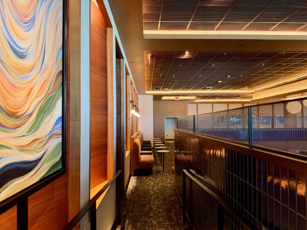 Interior of the United Club in IAH Terminal B.