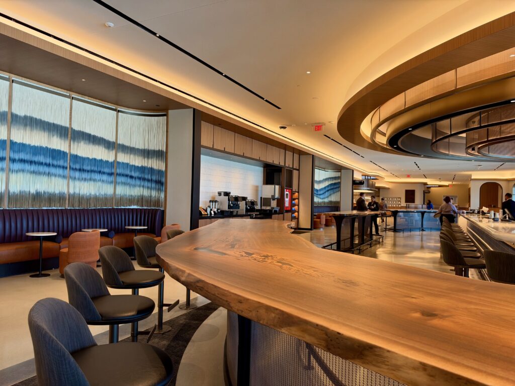 Interior of the United Club in IAH Terminal B.