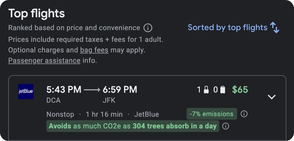 $65 repositioning flight from Washington DC to New York
