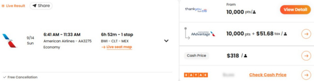 Mexico City Flight Search Result