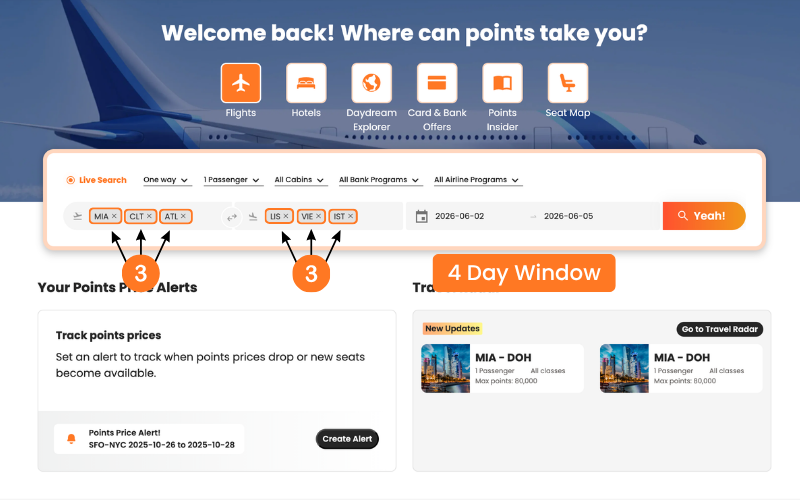 Expanding Live Search: Members Can Now Search 3 Origins and 3 Destinations