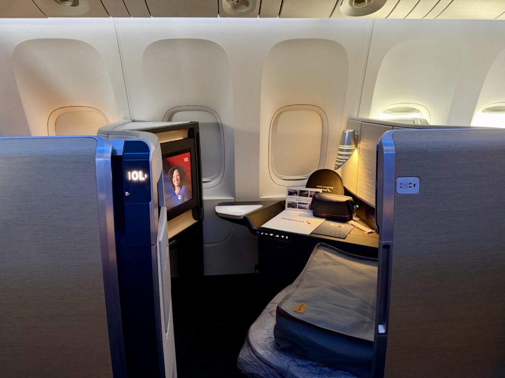Business class on the retrofitted AA 777-300ER.