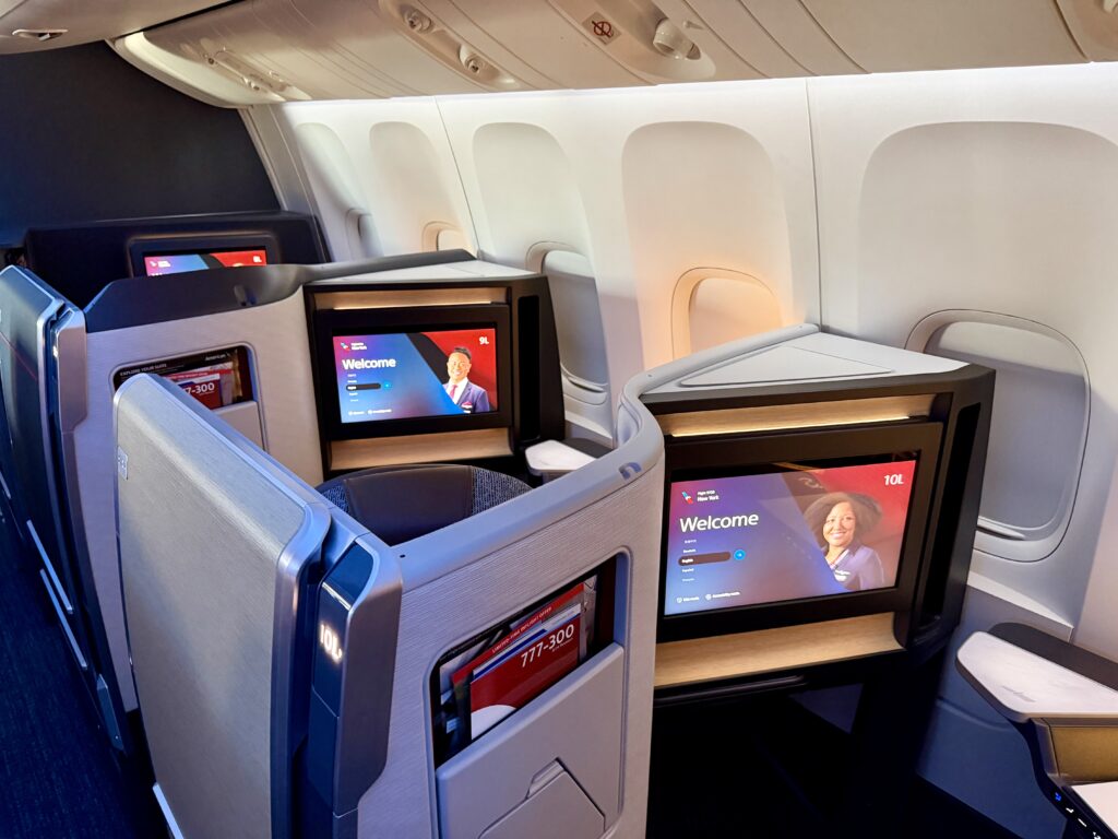 Business class on the retrofitted AA 777-300ER.