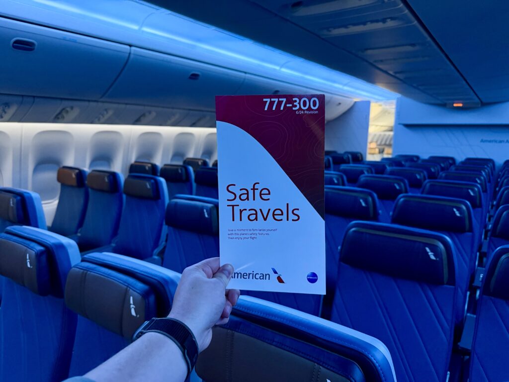Economy cabin on the AA 777-300ER.