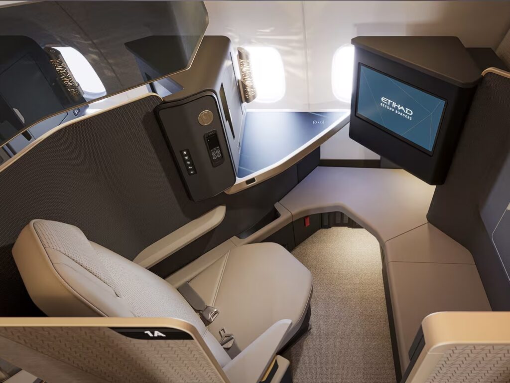 Etihad rendering of A330neo business class.